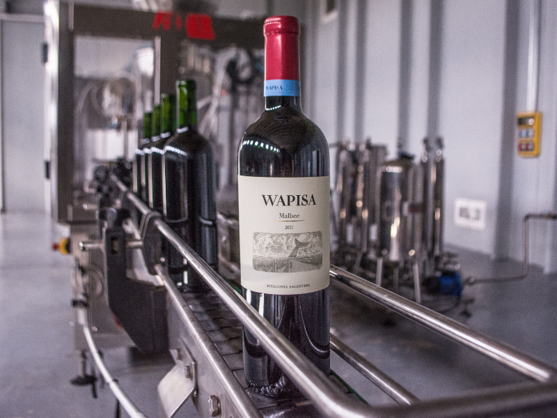 Wapisa Malbec on the bottling line